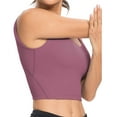 thumbnail image 2 of YODETEY Womens Plus Size Bras,Fashion Leeveless Vest Ladies Chest Pad Movement Short Tank Tops/Purple L, 2 of 6