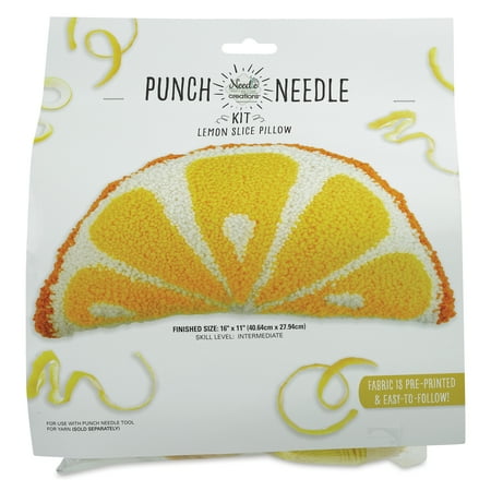 UPC: 0699919343942 | Needle Creations Punch Needle Pillow Kit – Lemon Slice