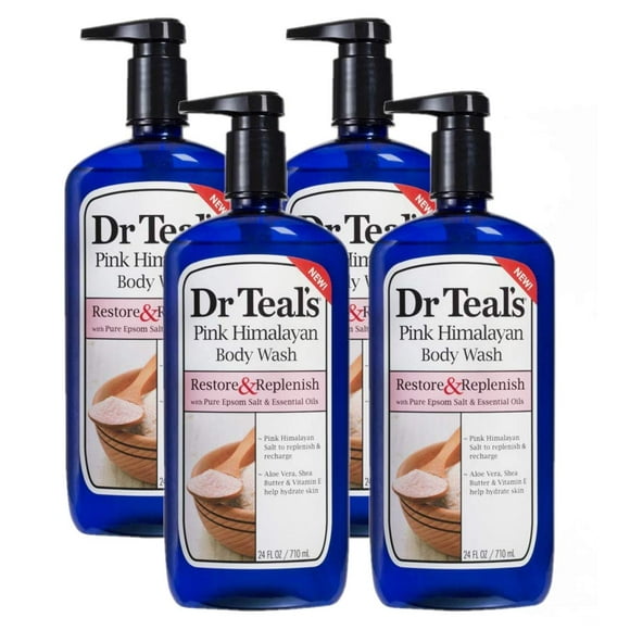 Dr Teal's Gel Douche Lot de 4 (96 Fl Oz au Total) Rose Himalayen
