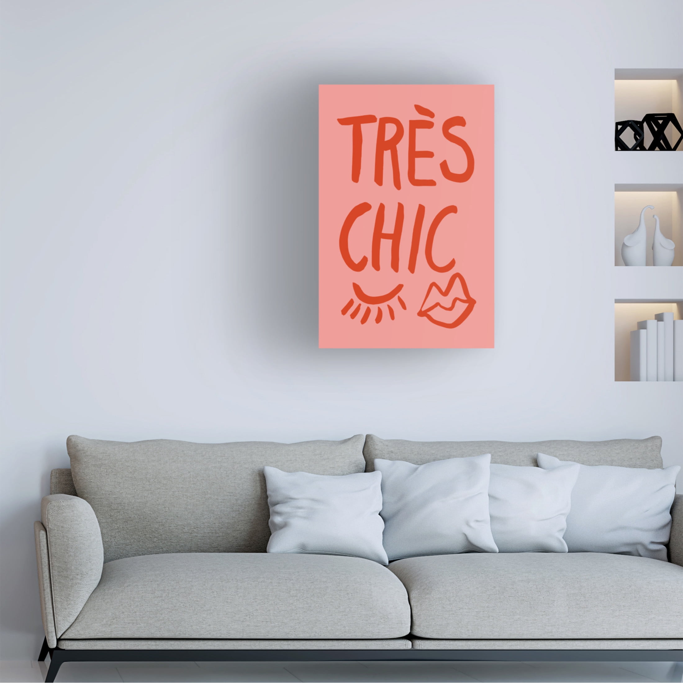 Canvas Wall Art - Pictufy Studio 'Traus Chic Pink' Wall Art for Living Room, Bedroom, or Office Décor by Trademark Fine Art - 12 x 19 Inches
