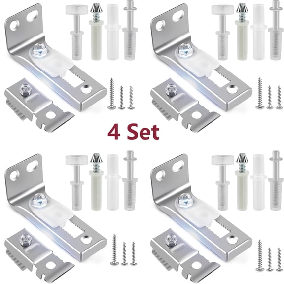 Bifold Door Hardware Repair Kit, Bifold Sliding Closet Doors Replacement Parts Include Top & Bottom Bracket, 3/8" Pivot, 7/8" Guides Wheel, for Folding Pocket Door Accordion - 4 Pcs