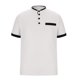thumbnail image 3 of Camisa Elvqul Caballero Algodón Elástica Blanco de Color Sólido Casual Manga Corta Cuello Mao Botones, 3 of 5
