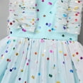 thumbnail image 6 of IBTOM CASTLE Kids Girls Birthday Party Dress Sequins Butterfly Daisy Polka Dots Embroidery Princess Tulle Wedding Pageant Evening Gown 4-5 Years Blue Polka Dots, 6 of 8