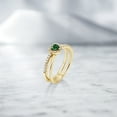 thumbnail image 4 of Gem Stone King 0.69 Ct Heart Shape Green Nano Emerald 18K Yellow Gold Plated Silver Ring (Size 9), 4 of 4