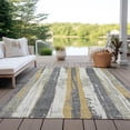 thumbnail image 4 of HomeRoots 623491 3 x 5 ft. Gold & Gray Striped Washable Transitional Indoor & Outdoor Rectangle Area Rug, 4 of 9