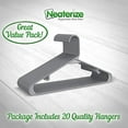 thumbnail image 5 of Plastic Clothes Hangers (20, 40, & 60 Packs) Heavy Duty Durable Coat and Clothes Hangers | Vibrant Color Hangers | Lightweight Space Saving Laundry Hangers (20 Pack - Grey), 5 of 5