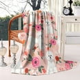 thumbnail image 2 of Pink Bichon Frise and Flower Blanket,Comfortable Soft Flannel Throw Blanket,All Season,Warm Lightweight Blankets for Sofa Bed Couch Living Room Chair,60"x80", 2 of 4
