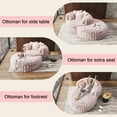 thumbnail image 3 of Wiilayok 55" W Oversized Chaise Lounge Chair Indoor with Ottoman,Thickened Backrest Round Reading Sofa Couch with 5 Pillows for Living Room, Pink, 3 of 9
