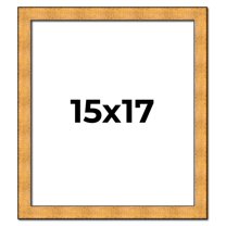 15x17 Frame Gold Rustic Solid Wood Picture Frame | 1.25 Inch Wide Moulding | Rustique Gold