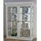 Mounted Hardwood Top Bars Wood - Solid Wood Tuscan Style Hardwood Wall Curio Cabinet, Stand or Wall Mount (WHITE)