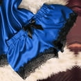 thumbnail image 4 of Odeerbi Sexy Lace Lingerie for Women 2025 V-Neck Eyelash Stain Camisole Pajamas Bowknot Shorts Set Blue, 4 of 4