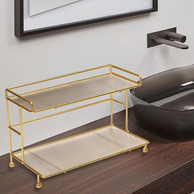 Soporte para joyas Macarena Estante organizador de maquillaje dorado