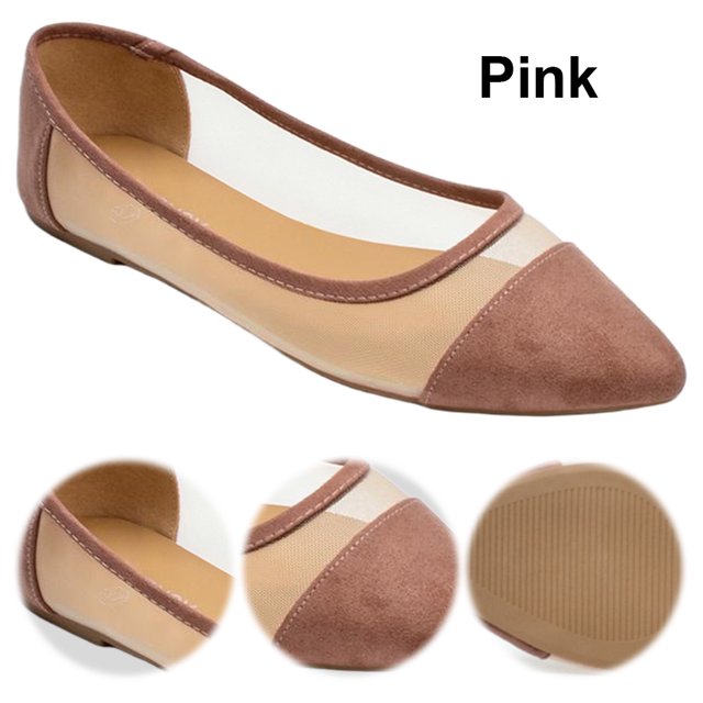 Zapatos Planos Versátiles Con Punta Puntiaguda para Mujer Zapatos Náuticos Poco Profundos (rosa 37)