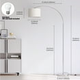 thumbnail image 6 of SUNMORY 75″ Arc/Arched Standing Floor Lamp with 3 Color Temperature, Modern Floor Lamp with 9w A19 LED Bulb,  Tall Lamp with Hanging Drum Shade & Weighted Base & Foot Switch for Bedroom, Living Room, 6 of 8
