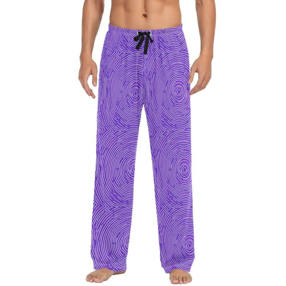 Purple Stripe Chart Mens Pajama Pant Sleep and Lounge Bottons with Pockets