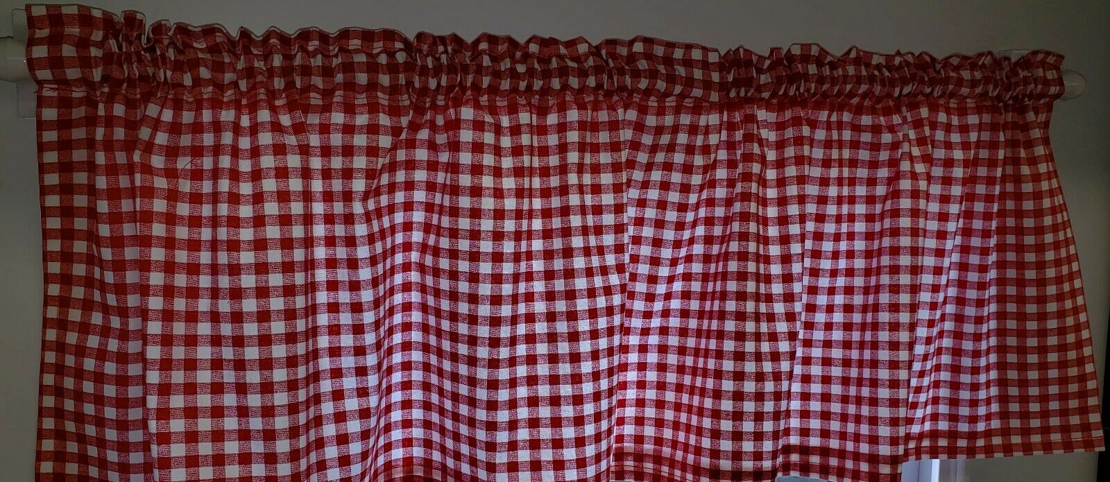 Red & White Checked Gingham Curtain Panels by Penny's Needful Things by