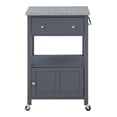 thumbnail image 3 of Fairfax Engineered Wood Kitchen Cart with Granite Top and Gray Base, 3 of 9