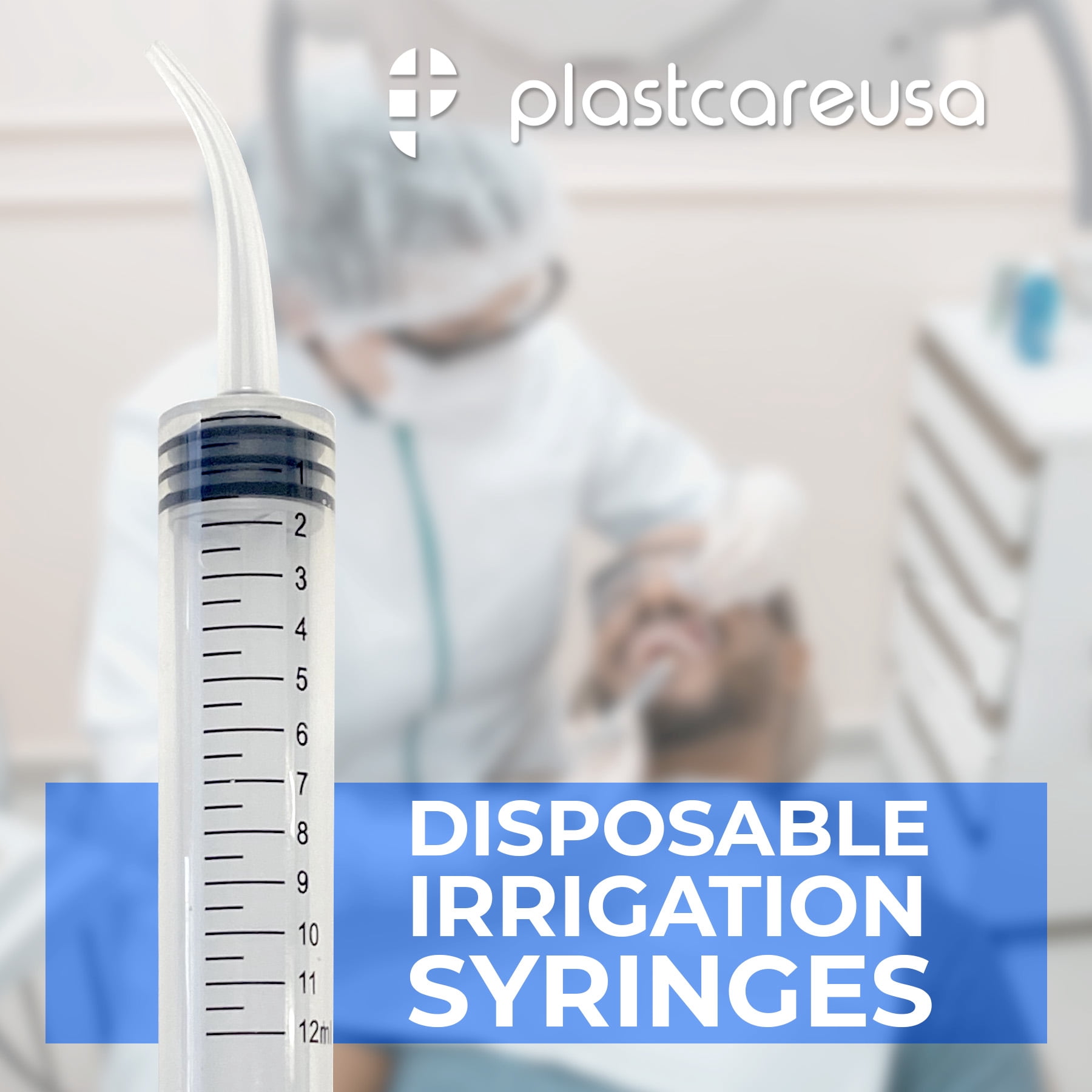 50 Curved Tip 12cc Dental Oral Syringes Disposable