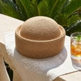 thumbnail image 5 of Straw Beret Hats for Women, Hand Woven Vintage Church Hat Elegant Pillbox Hat Artist Painter Hats for Summer Wedding Parties, 5 of 6