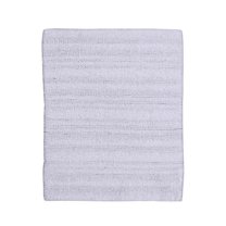 Knightsbridge Luscious Textured Striped All Season Soft Plush Cotton Reversible & Soft Bath Rug 24" X 40" Ivory