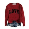 thumbnail image 5 of Women's Sweaters Heart Printed Trendy Long Sleeve Drop Shoulder Knitted Sweaters Loose Casual Crew Neck Love Cute Sweatshirts Comfy Soft Valentines Outfits, 5 of 6