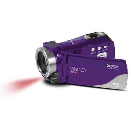 MN220NV Full HD 24MP 3" Touchscreen Night Vision Wi-Fi Camcorder, Purple