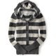 thumbnail image 1 of Aeropostale suéter con capucha y botones de punto a rayas para mujer, gris, mediano, 1 of 1