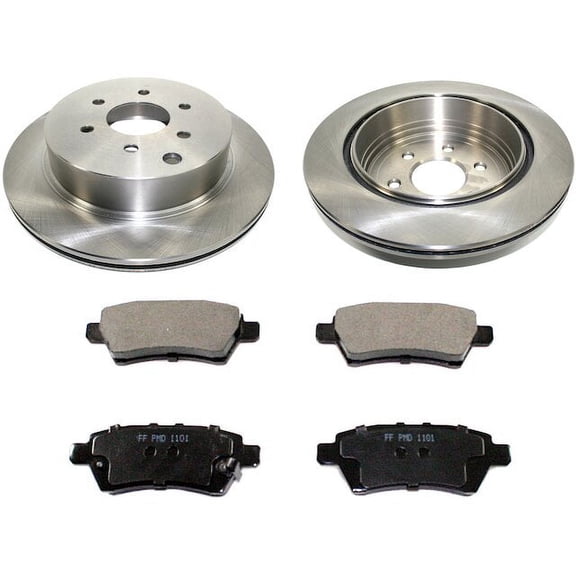 Rear Ceramic Brake Pads and Rotor Kit - Compatible with 2005 - 2012 Nissan Pathfinder 2006 2007 2008 2009 2010 2011