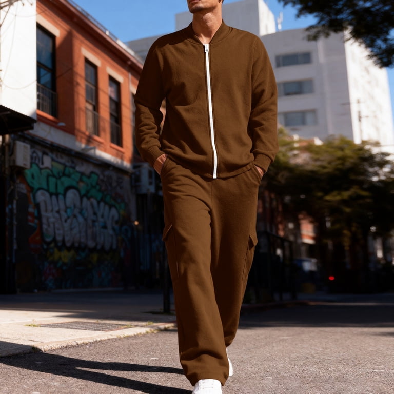 brown hoodie style men