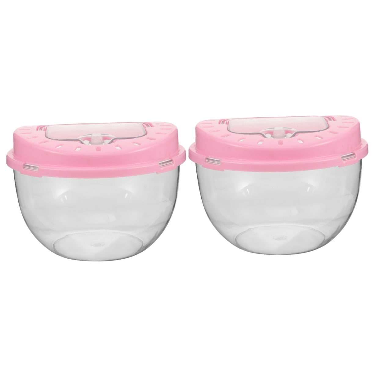 FOMIYES Pink Plastic Hamster Travel Case for Storage and Outdoor Use 2Pcs