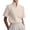 Khaki(Womens Tops), variant on Womens Short Sleeve Mock Neck Blouses Business V-Notch Collar Top Lightweight Office Wear for Summer