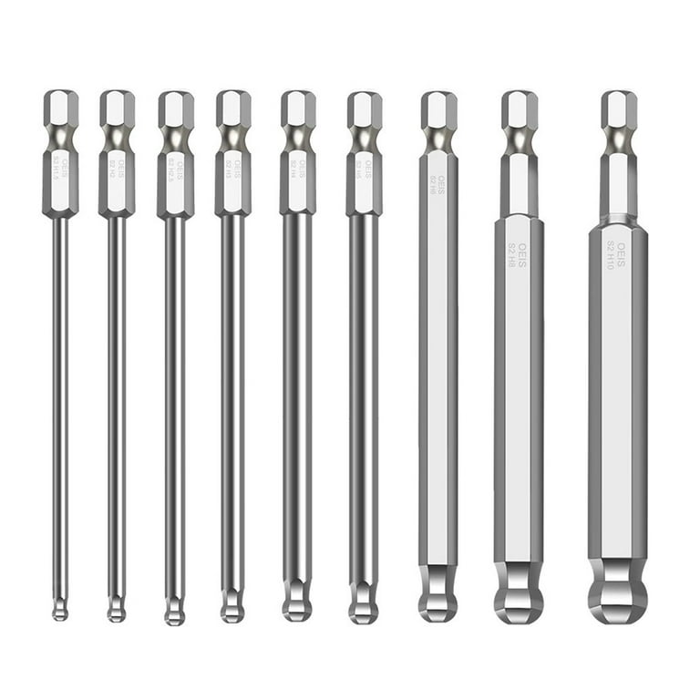 10Pieces Steel Bits Set Screwdriver Set, 100mm 1/4 Inch Long Bits