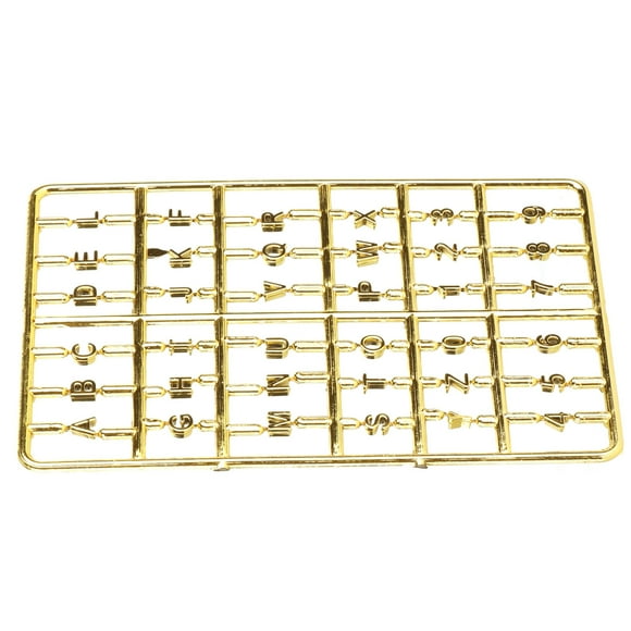Doll House Accessory, Model Board 1/12 Doll House Letters Numbers Miniature For House Number For DollHouse Gold