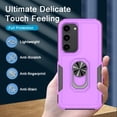 thumbnail image 6 of for Samsung Galaxy A23 4G/5G Case with Tempered Glass Screen Protector,Heavy-Duty Tough Rugged Phone Case Cover with Ring Holder Kickstand for Galaxy A23 5G [Not Fit A23 5G UW][Purple/Black], 6 of 13