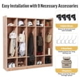 thumbnail image 4 of Luku 5-Section Classroom Coat Locker, 10 Cubbies for Classrooms, Daycare Cubby with 4 Casters, 5 Hooks and 2 Storage Boxes, for Home, School, 4 of 5