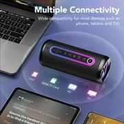 Portable Bluetooth Speaker IPX7 Waterproof Wireless Speaker with 30W Powerful Speaker 24Hrs Playtime Colorful Flashing Lights TWS Wireless Pairing for Outdoor/Party/Beach/Travel/Gifts