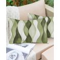 thumbnail image 6 of Sage Green Stripes Throw Pillow Covers, Retro Farmhouse Abstract Ripple Soft Breathable Pillow Cases with Invisible Zipper for Sleeping, Toddler Pillowcases for Couch Bed Sofa Chair 12x20 Inches, 6 of 6