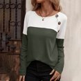 thumbnail image 5 of Kaemgyyd Shirt for Women Fall Fashion Clothing Long Sleeve Tops for Women Casual Loose Color Block Basic Tee with Button, 5 of 7