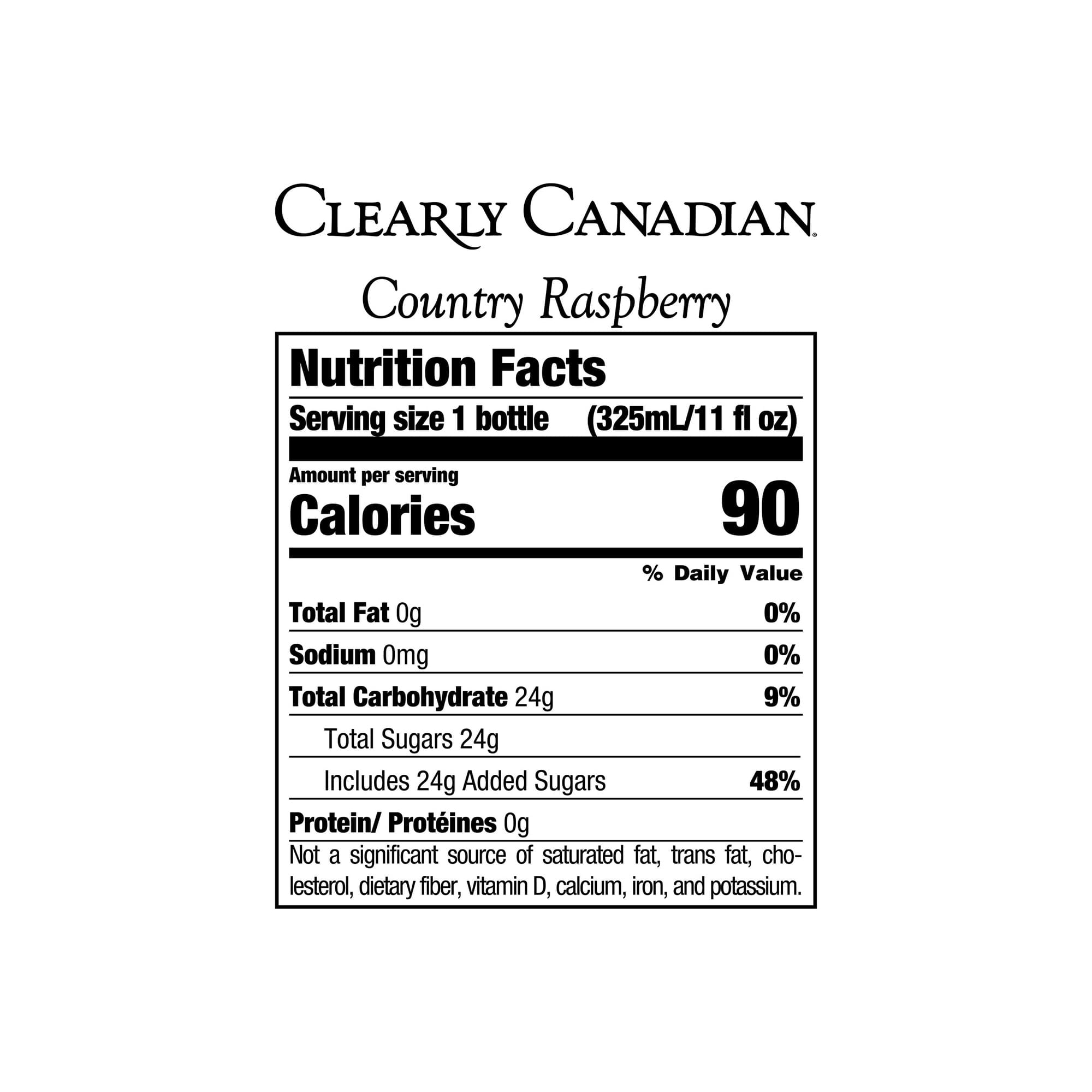 Pack of 12, Clearly Canadian Country Raspberry Sparkling Water, 11 fl oz