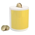 thumbnail image 2 of Yellow and White Piggy Bank, Growing Rye Field Silhouettes of Wheat Ears Whole Grain Natural, Ceramic Coin Bank Money Box for Cash Saving, 3.6" X 3.2", Earth Yellow White, by Ambesonne, 2 of 4