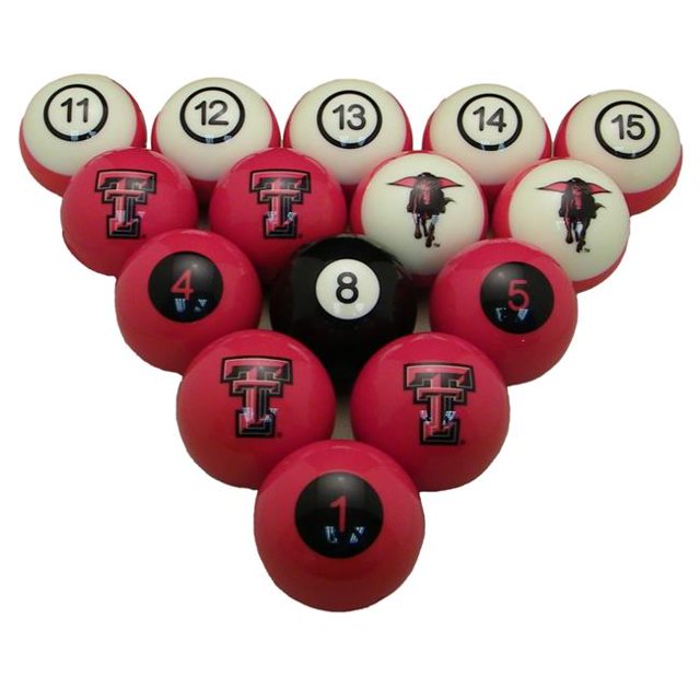 Wave7 TXTBBS200N Texas Tech University Jeu de Boules de Billard - Numéroté