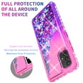 thumbnail image 6 of Motorola One 5G Ace Case, [Not fit for Motorola Moto One 5G/ Moto G 5G], with [Tempered Glass Protector Included] Liquid Floating Glitter Quicksand Bling with Spot Diamond Cover - Pink/Purple, 6 of 7