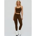 thumbnail image 5 of PISONIC Womens Workout Sets Two Piece Spaghetti Strap Adjustable Tank Top Matching High Waist Leggings Gym Work Out Clothes, 5 of 6