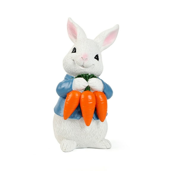 EUDIDV Easter Decorations Easter Cute Bunny Ornament Resin Crafts Indoor Outdoor Holiday Statue Decoration For Garden Patio Yard Easter Eggs Party Supplies