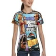 thumbnail image 4 of Grand Theft Auto Game Teen T-Shirt Crewneck Short Sleeve Double-Sided Print Summer Tee Shirts Top For Youth Boys Girls Children Small, 4 of 7