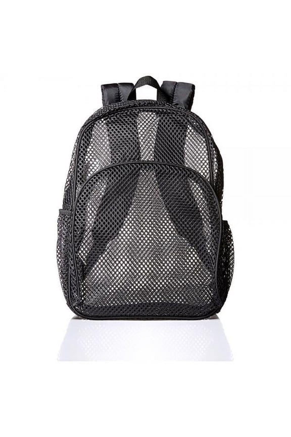 Mesh Backpack With Adjustable Padded Shoulder Straps, Black