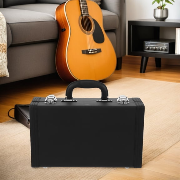 Raindrops Black Clarinet Case with Ergonomic Handle, PU Storage Bag, Secure Latch Lock, Lightweight and Portable Design