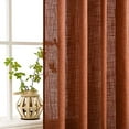 thumbnail image 4 of TianQi Terracotta Linen Curtains 84 Inch Length 2 Panels Set for Bedroom Living Room, Soft Thick Linen Textured Window Drapes Burnt Orange Rust Fall Boho Decor Semi Sheer Light Filtering Grommet, 4 of 5