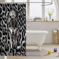 thumbnail image 3 of 3D Wolf Gifts Bath Curtain White Silvery Leopard Print Shower Curtain for Teen, Wild Animal Print Fabric Shower Curtain Modern Bathroom Shower Curtain Sets 72"Wx84"L, 3 of 4