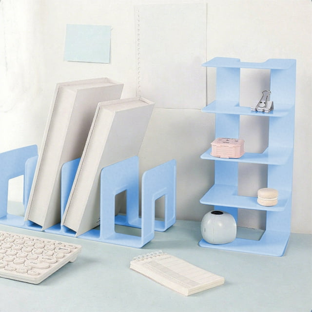 JASKFLY Serre-Livres en Plastique Grand Support de Rangement de Bureau Support de Livre en Plastique